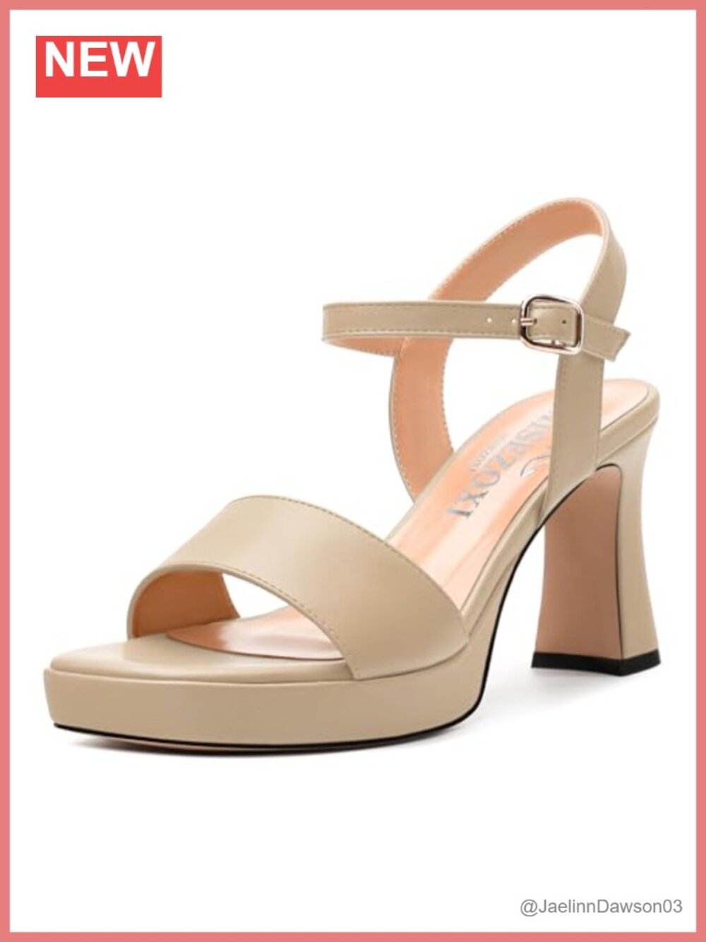 Women's Platform Heeled Sandals, Open Toe Ankle Strap Dressy Block Heels,